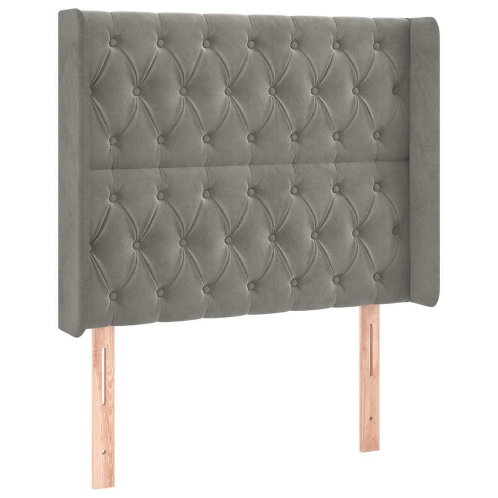 Tête de lit à LED Gris clair 93x16x118/128 cm Velours - XIOS
