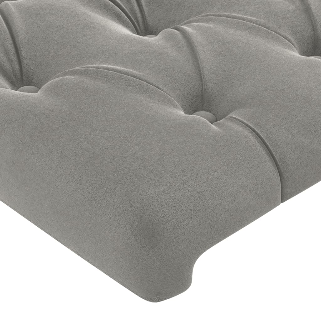Tête de lit à LED Gris clair 93x16x118/128 cm Velours - XIOS