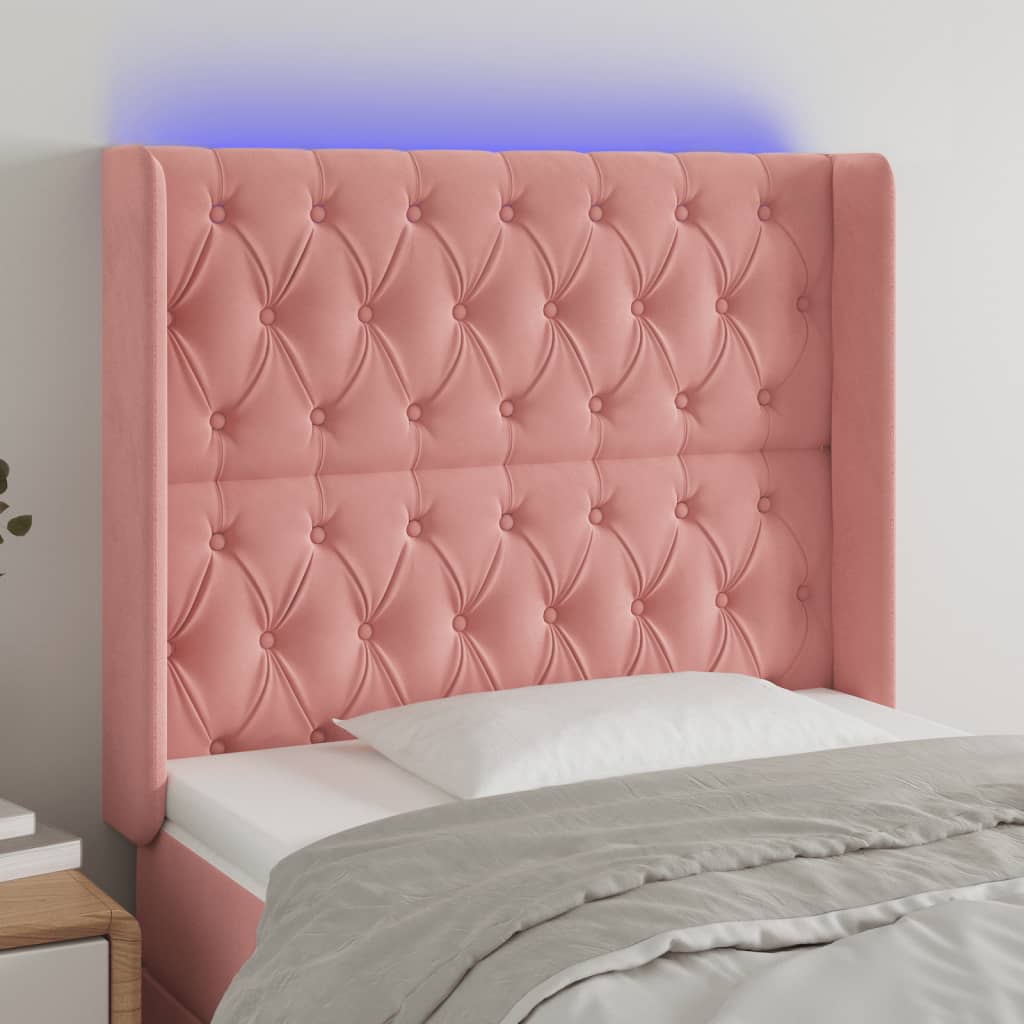 Tête de lit à LED Rose 103x16x118/128 cm Velours - XIOS