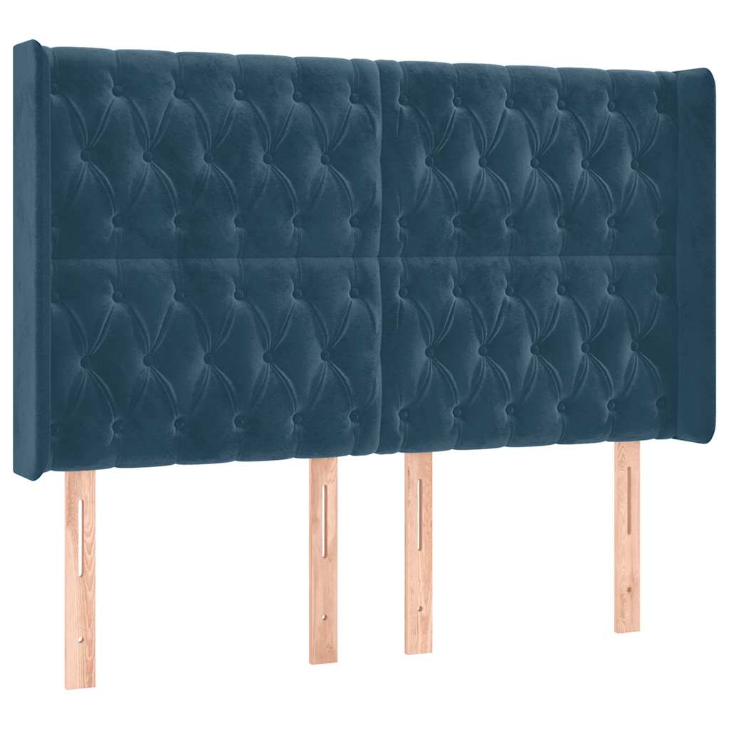 Tête de lit à LED Bleu foncé 163x16x118/128 cm Velours - XIOS