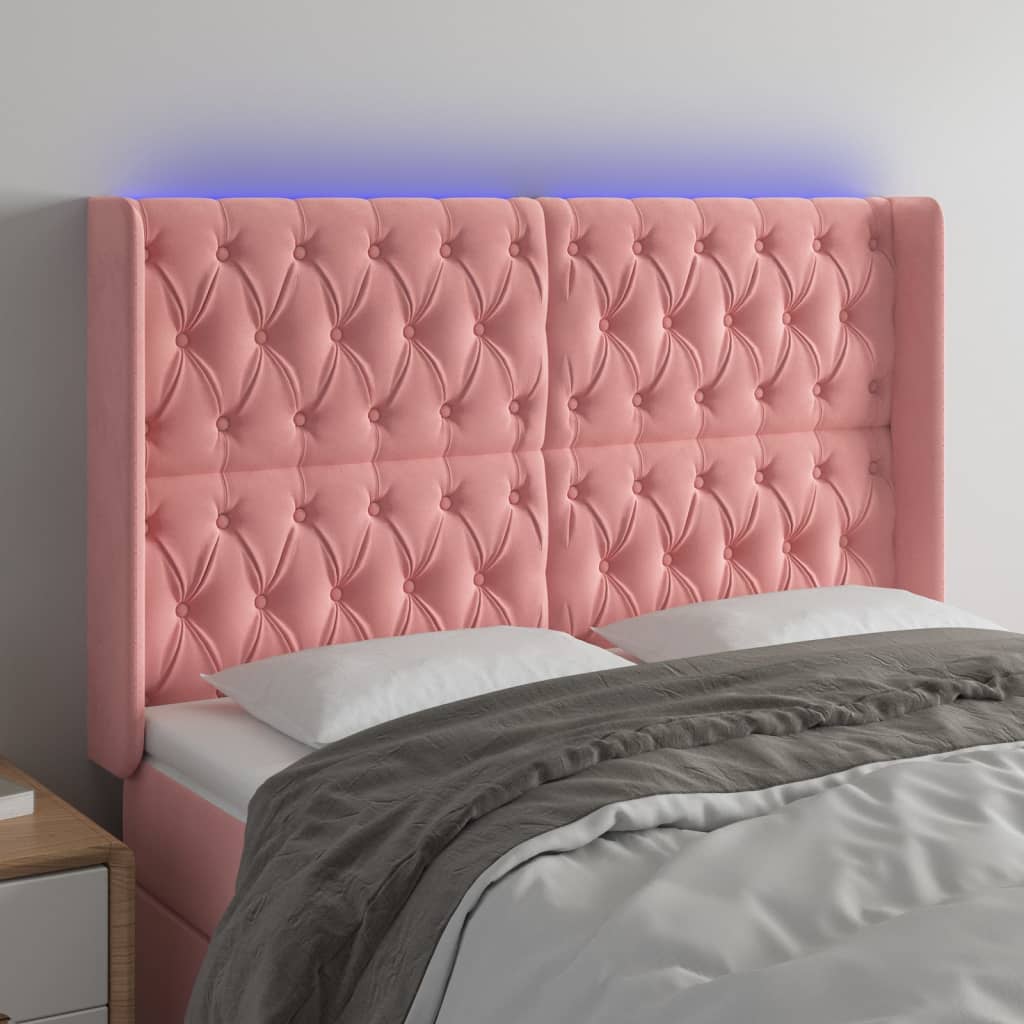 Tête de lit à LED Rose 163x16x118/128 cm Velours - XIOS