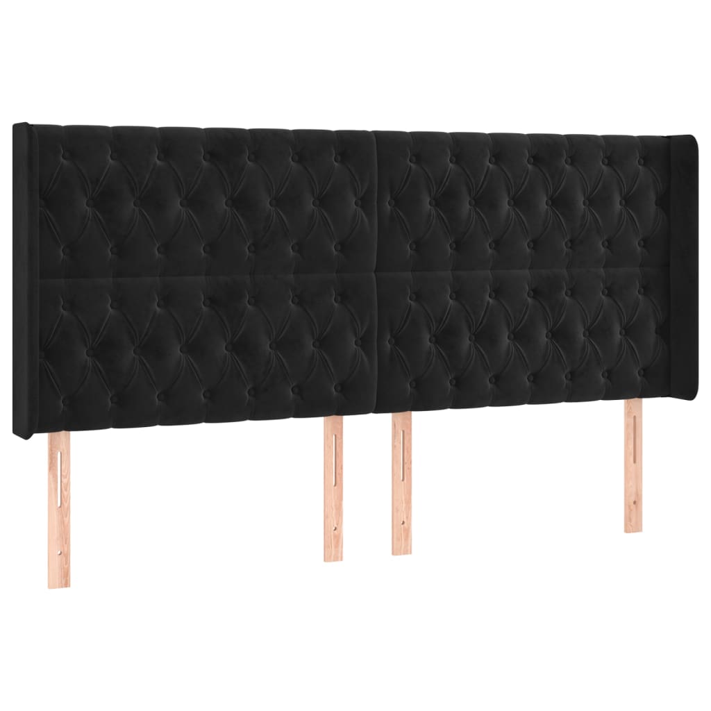 Tête de lit à LED Noir 183x16x118/128 cm Velours - XIOS