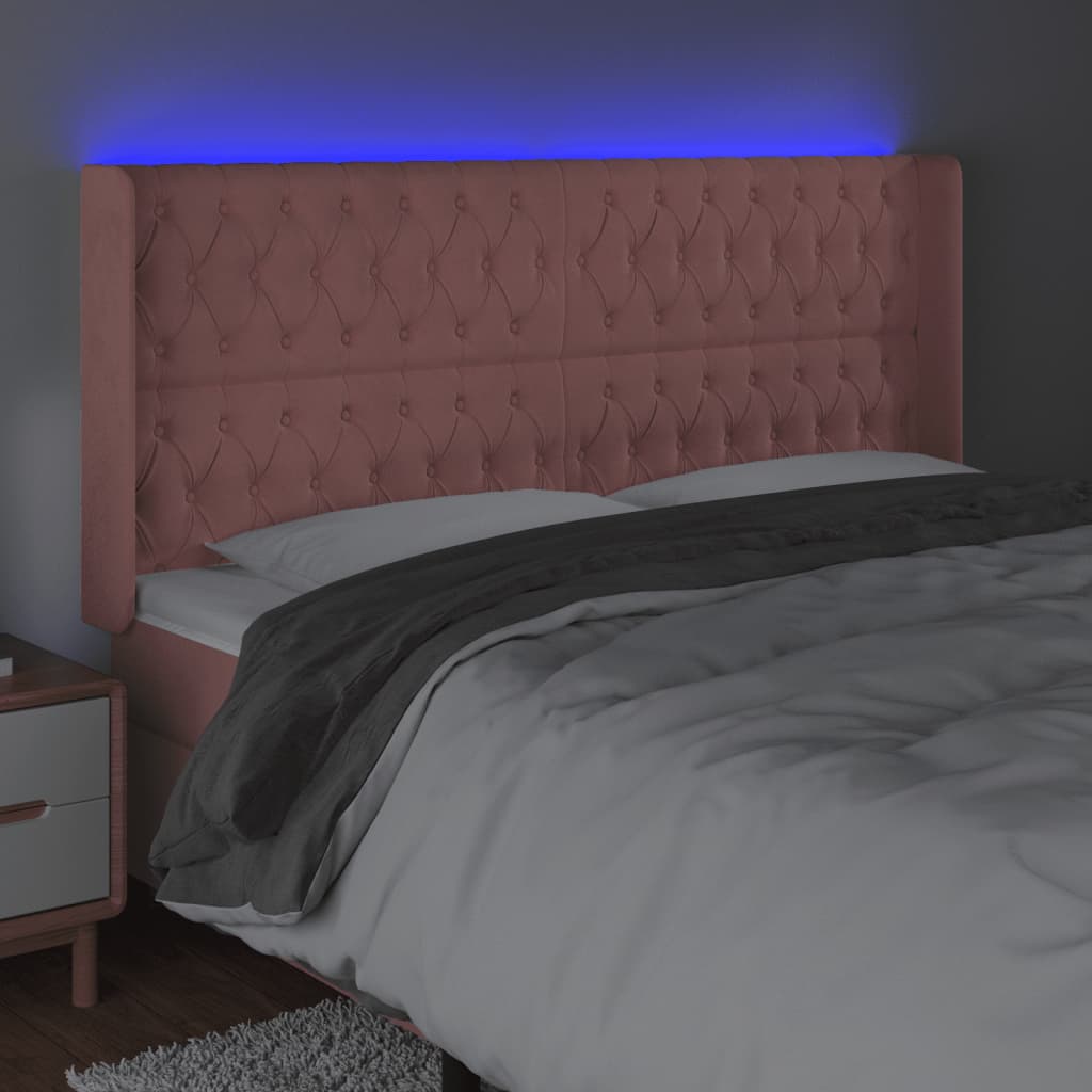 Tête de lit à LED Rose 183x16x118/128 cm Velours - XIOS