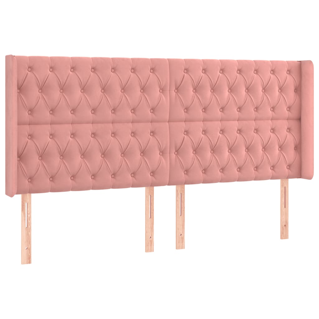 Tête de lit à LED Rose 203x16x118/128 cm Velours - XIOS