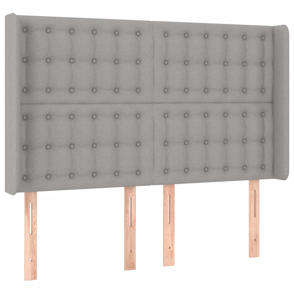 Tête de lit à LED Gris clair 147x16x118/128 cm Tissu - XIOS