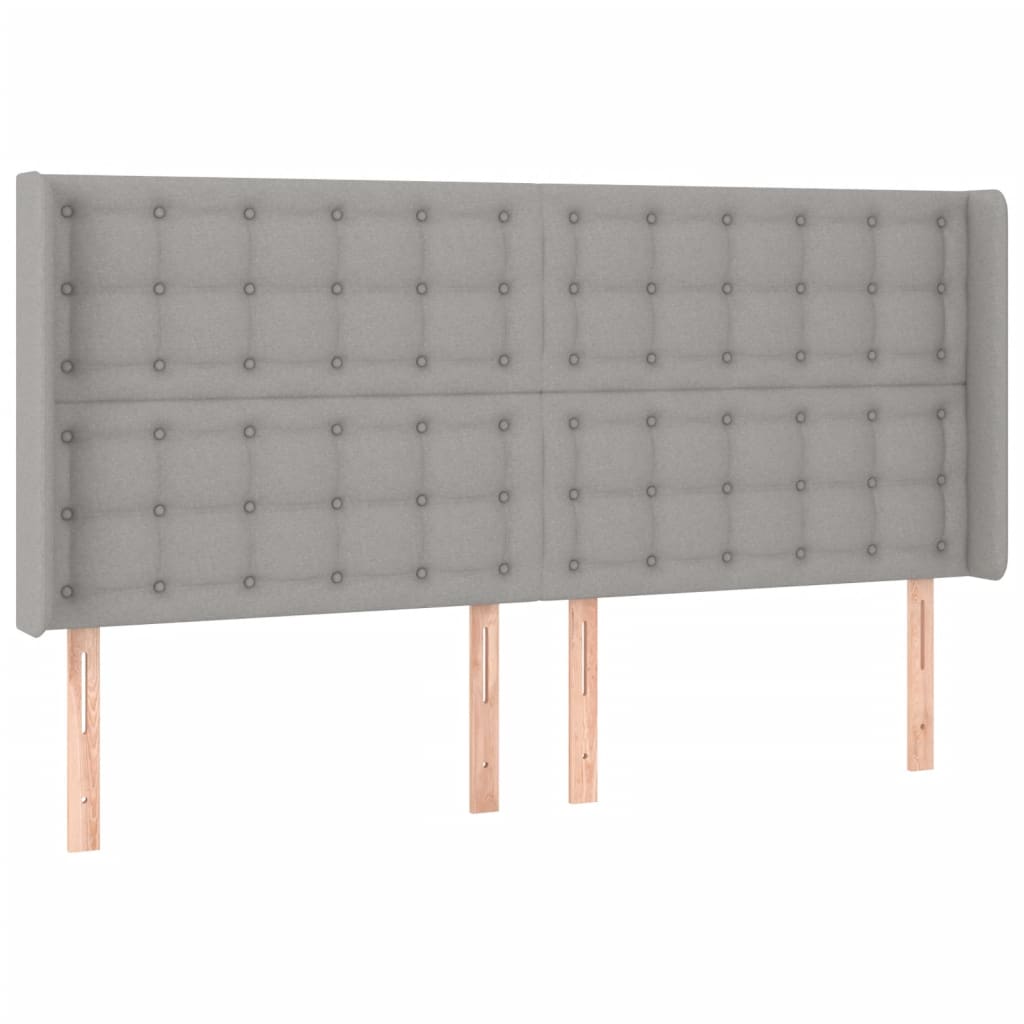 Tête de lit à LED Gris clair 203x16x118/128 cm Tissu - XIOS