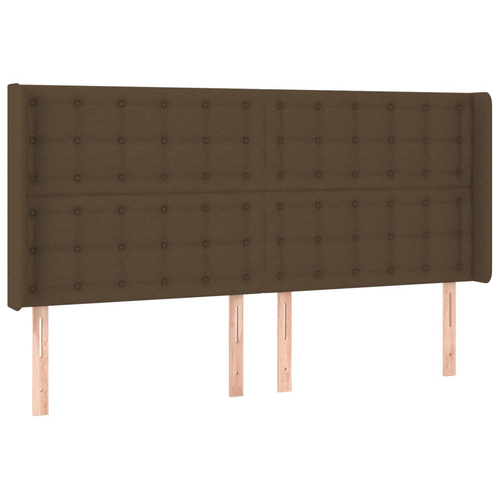 Tête de lit à LED Marron foncé 203x16x118/128 cm Tissu - XIOS