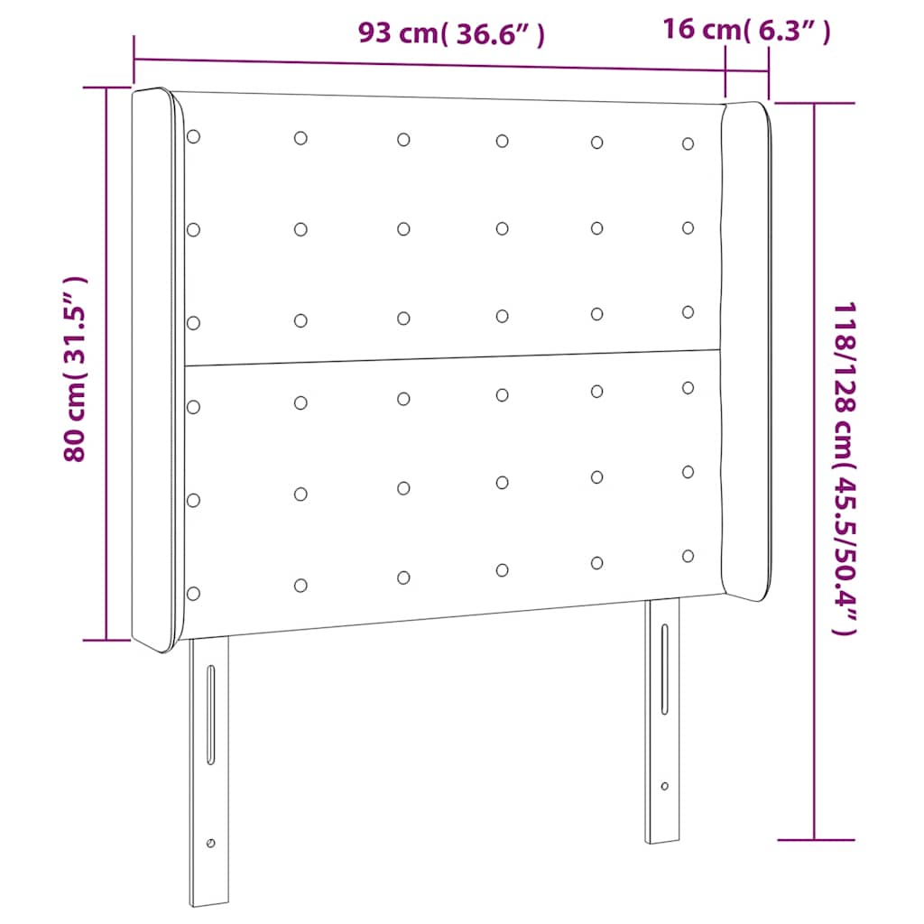 Tête de lit à LED Vert foncé 93x16x118/128 cm Velours - XIOS