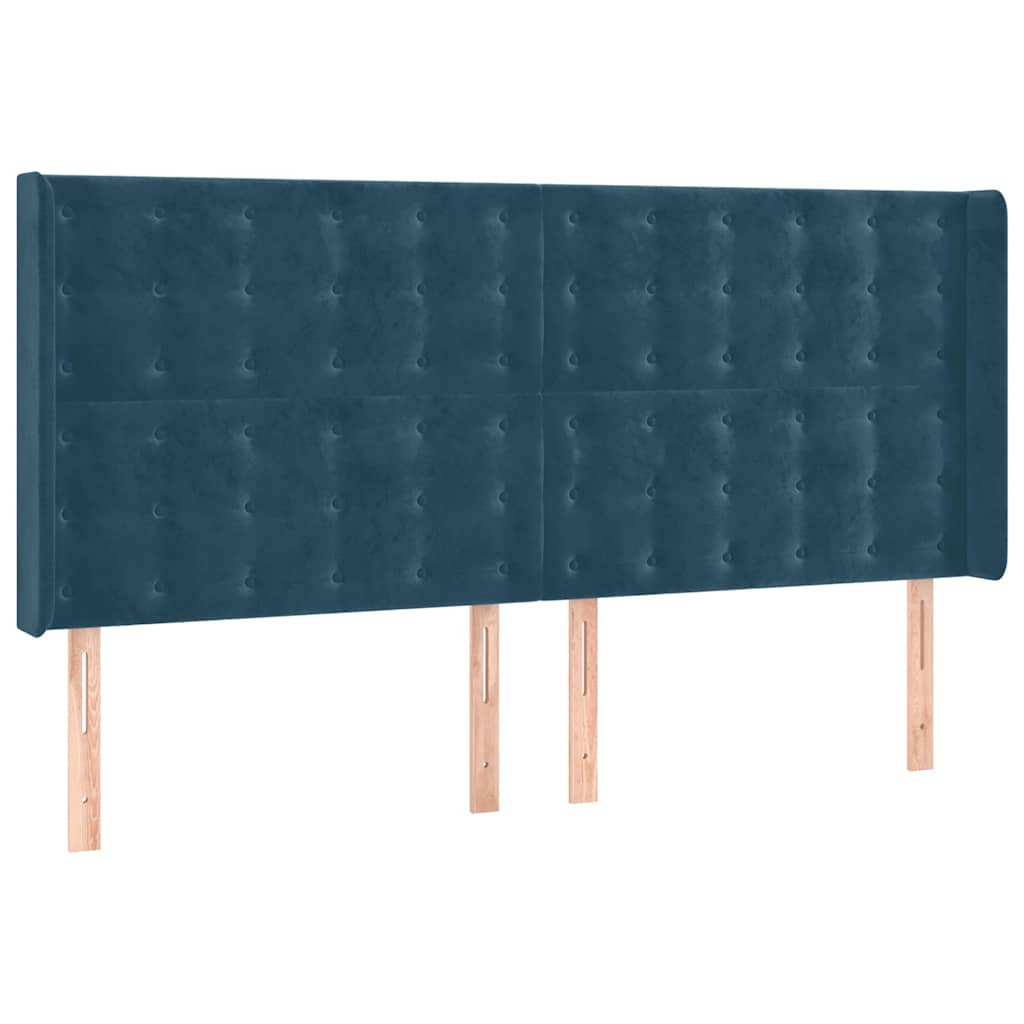 Tête de lit à LED Bleu foncé 163x16x118/128 cm Velours - XIOS