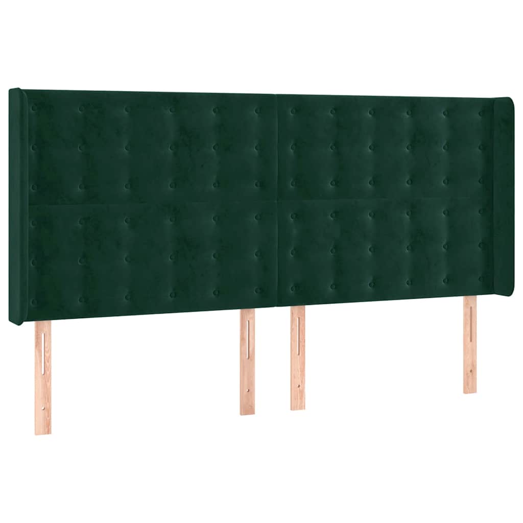 Tête de lit à LED Vert foncé 183x16x118/128 cm Velours - XIOS