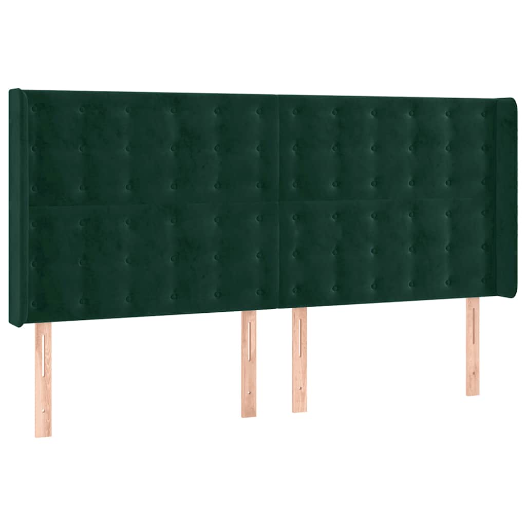 Tête de lit à LED Vert foncé 203x16x118/128 cm Velours - XIOS