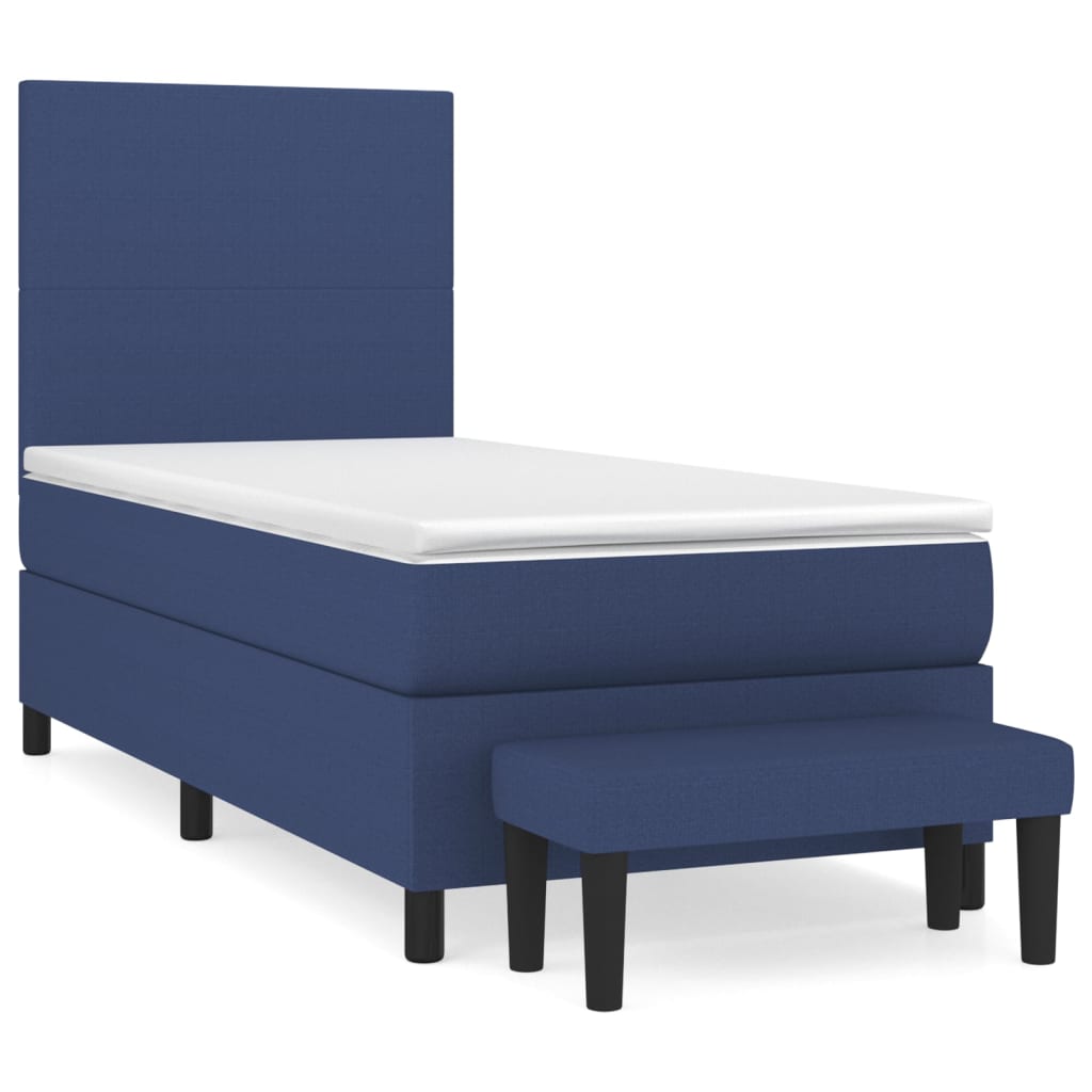 Sommier à lattes de lit avec matelas Bleu 80x200 cm Tissu - XIOS