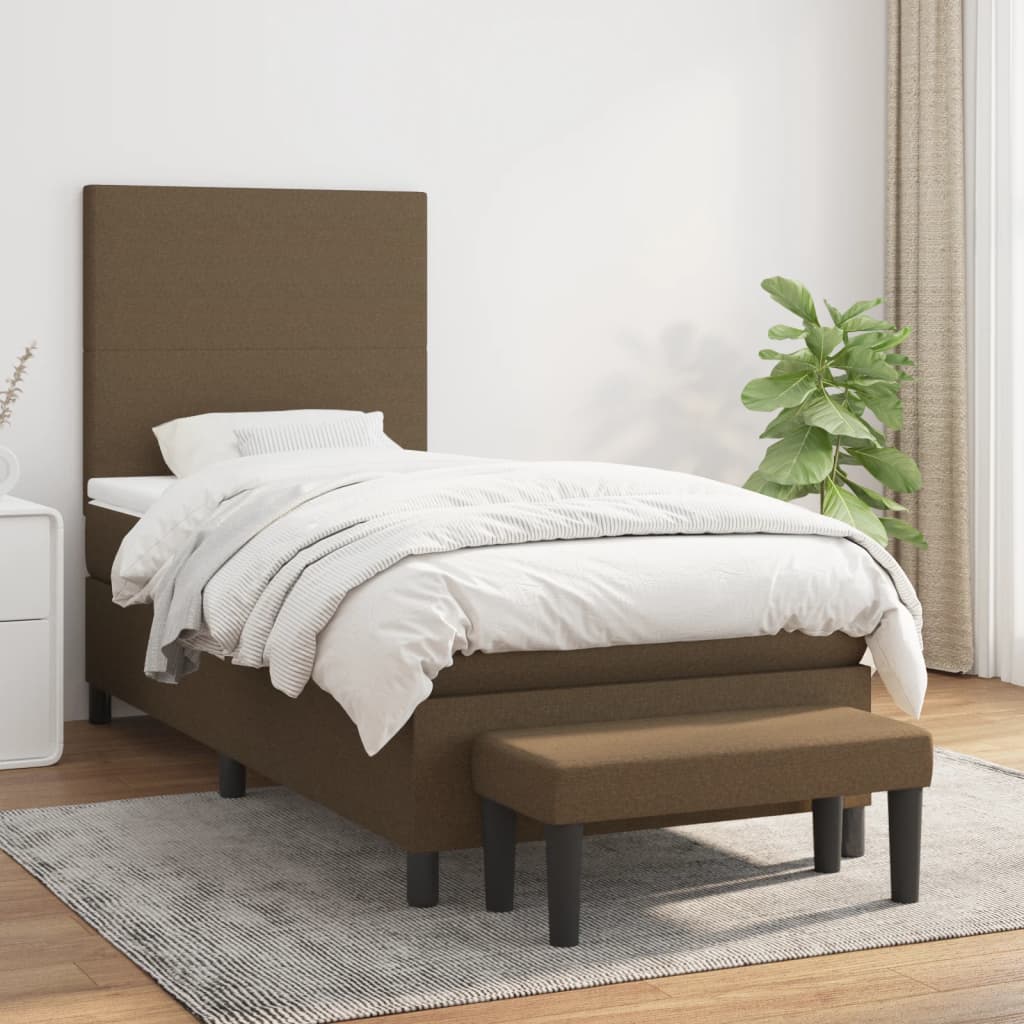 Sommier à lattes de lit avec matelas Marron foncé 100x200 cm - XIOS