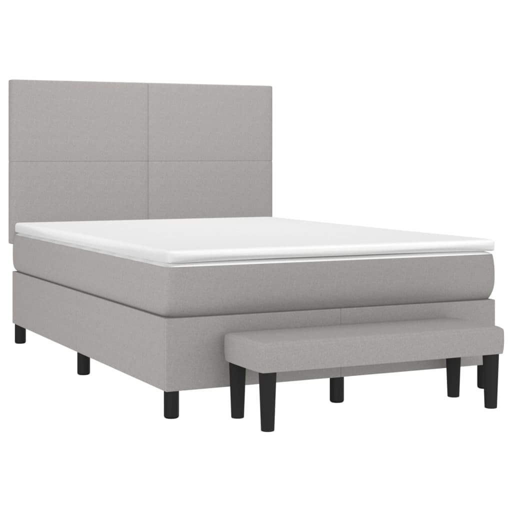 Sommier à lattes de lit avec matelas Gris clair 140x200cm Tissu - XIOS