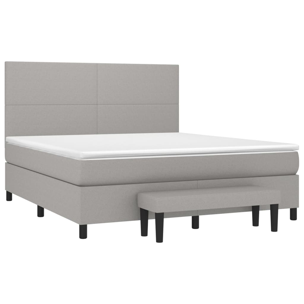 Sommier à lattes de lit avec matelas Gris clair 160x200cm Tissu - XIOS
