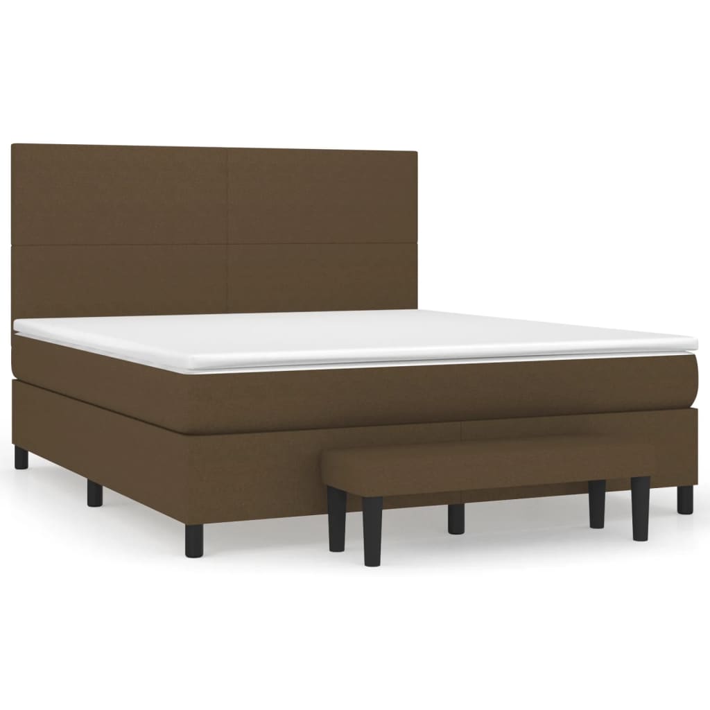 Sommier à lattes de lit avec matelas Marron foncé 160x200 cm