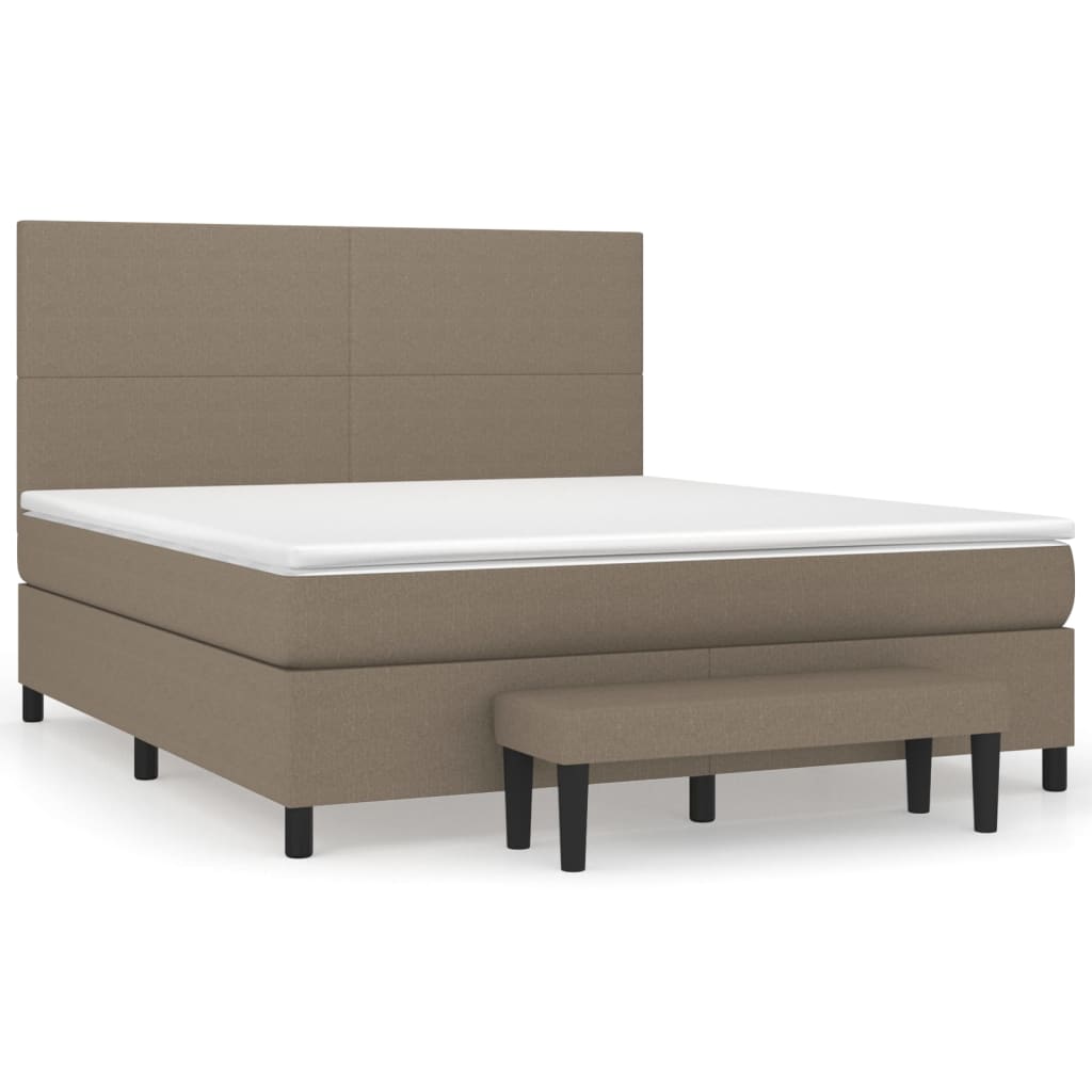 Sommier à lattes de lit avec matelas Taupe 160x200 cm Tissu - XIOS