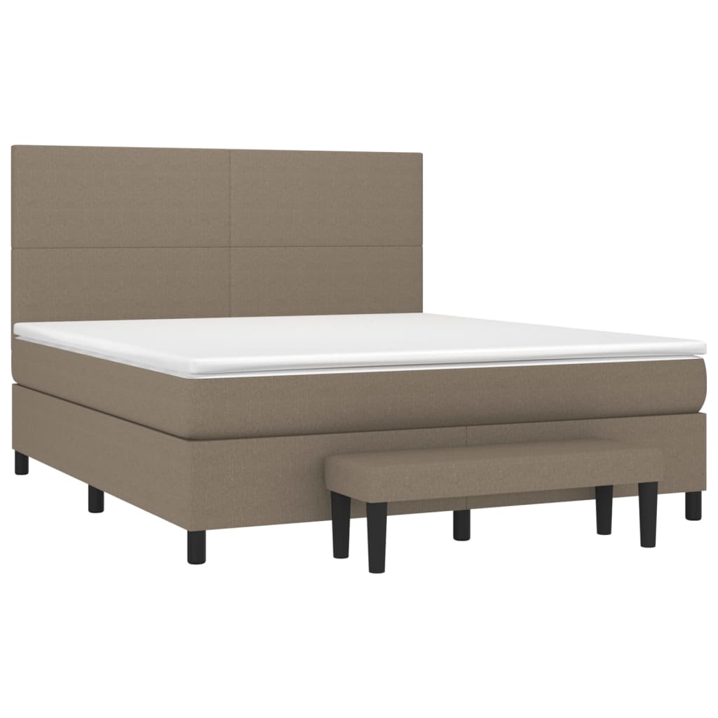 Sommier à lattes de lit avec matelas Taupe 160x200 cm Tissu - XIOS