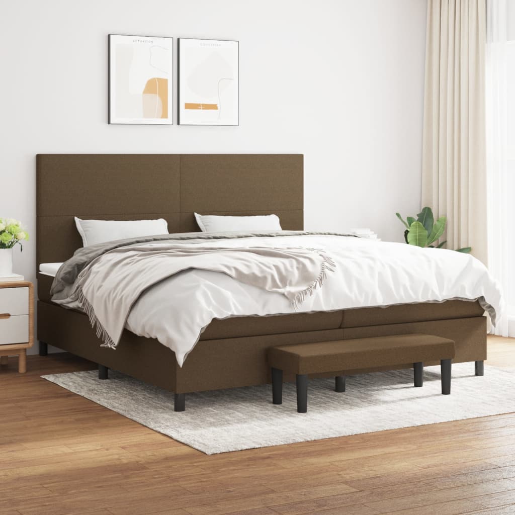 Sommier à lattes de lit avec matelas Marron foncé 200x200 cm - XIOS