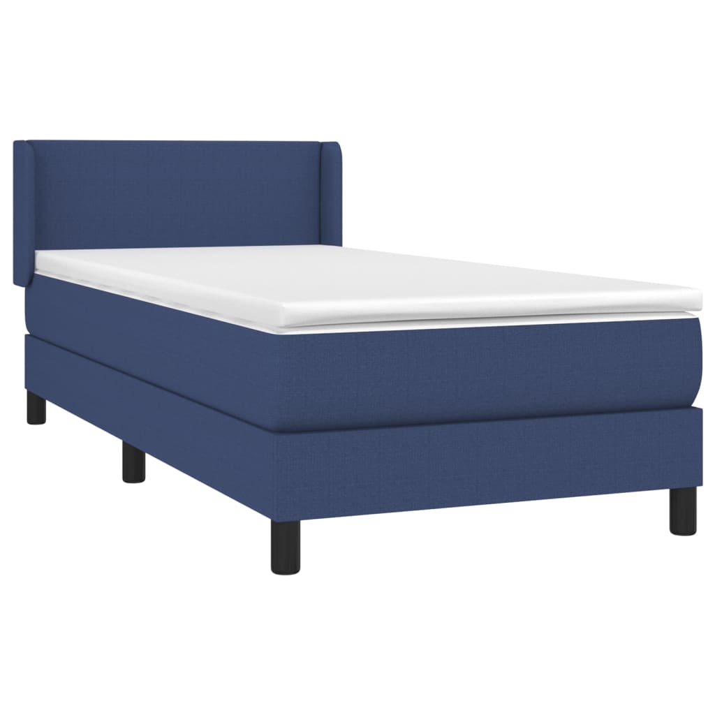 Sommier à lattes de lit avec matelas Bleu 90x190 cm Tissu - XIOS
