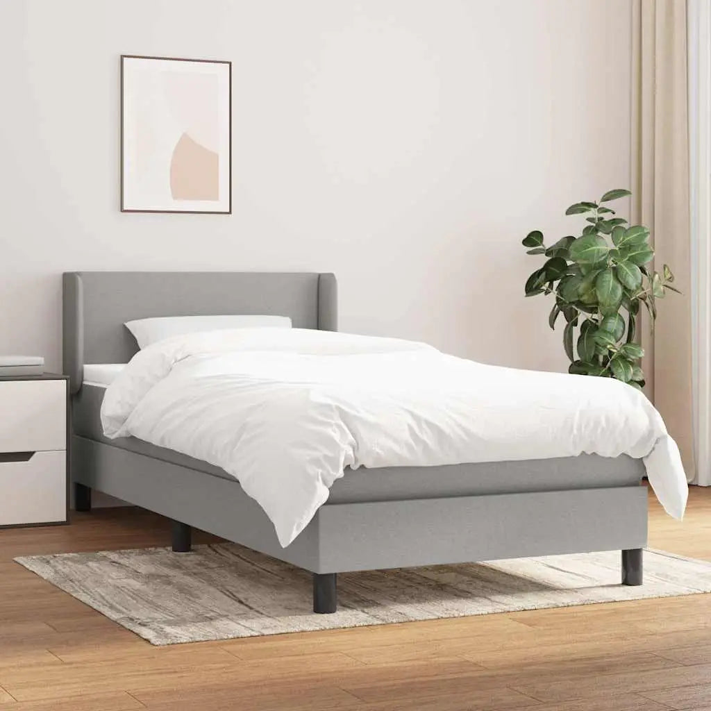 Sommier à lattes de lit avec matelas Gris clair 90x200 cm Tissu - XIOS