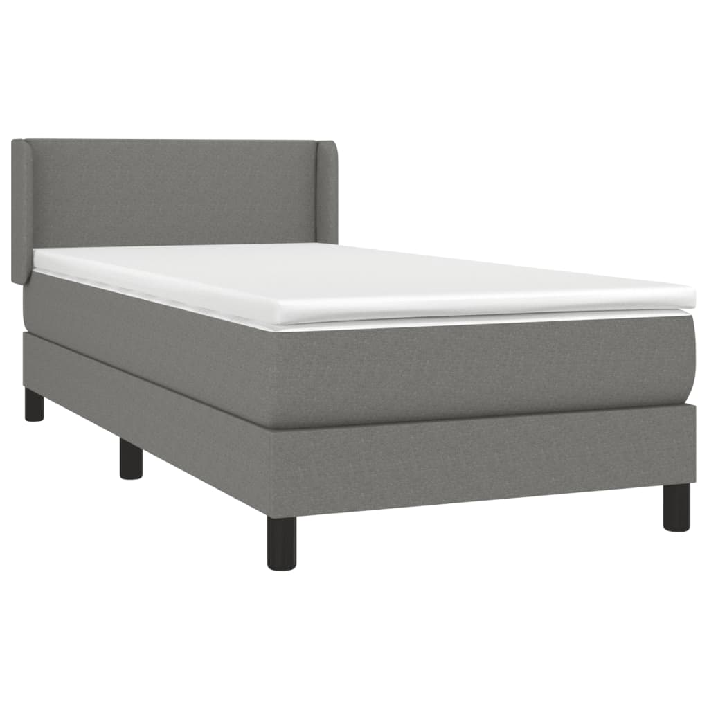 Sommier à lattes de lit avec matelas Gris foncé 100x200cm Tissu - XIOS
