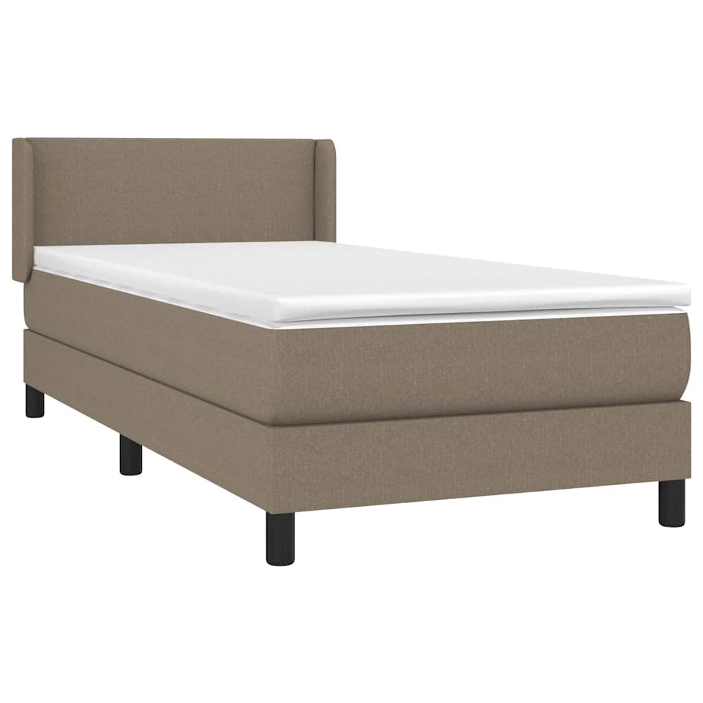 Sommier à lattes de lit avec matelas Taupe 100x200 cm Tissu