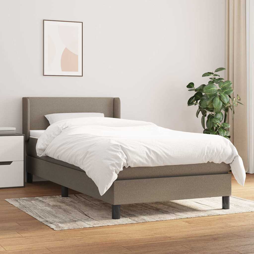 Sommier à lattes de lit avec matelas Taupe 100x200 cm Tissu