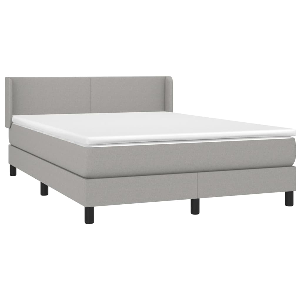 Sommier à lattes de lit avec matelas Gris clair 140x190cm Tissu - XIOS