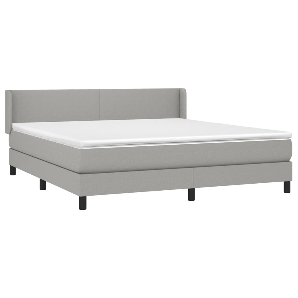Sommier à lattes de lit avec matelas Gris clair 160x200cm Tissu - XIOS