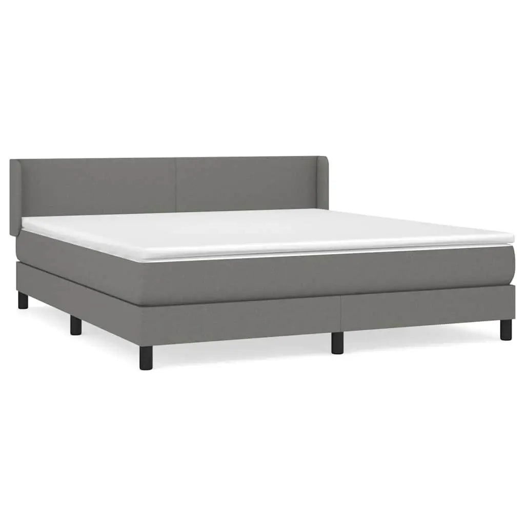 Sommier à lattes de lit avec matelas Gris foncé 160x200cm Tissu - XIOS