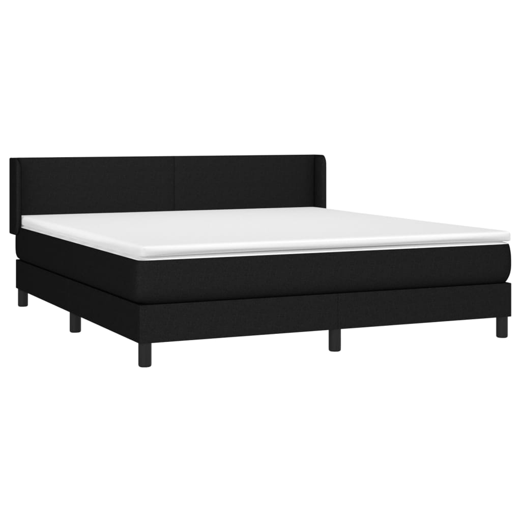 Sommier à lattes de lit avec matelas Noir 160x200 cm Tissu - XIOS