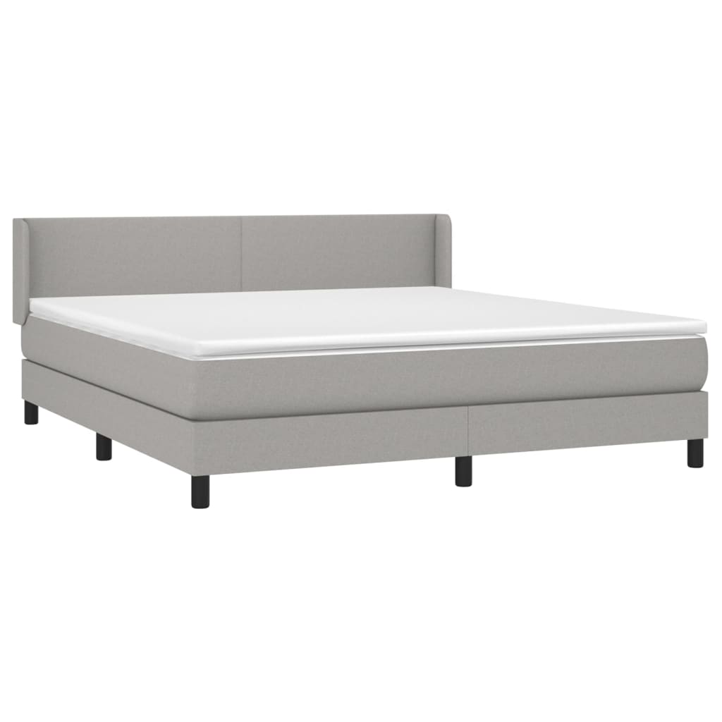 Sommier à lattes de lit avec matelas Gris clair 180x200cm Tissu - XIOS