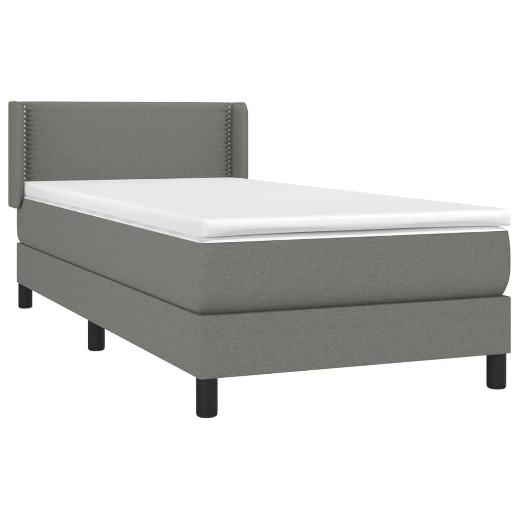 Sommier à lattes de lit avec matelas Gris foncé 80x200 cm Tissu - XIOS
