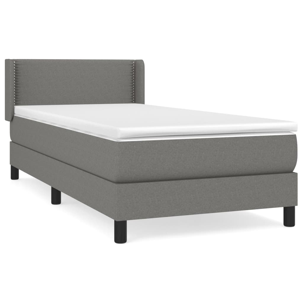 Sommier à lattes de lit avec matelas Gris foncé 100x200cm Tissu - XIOS