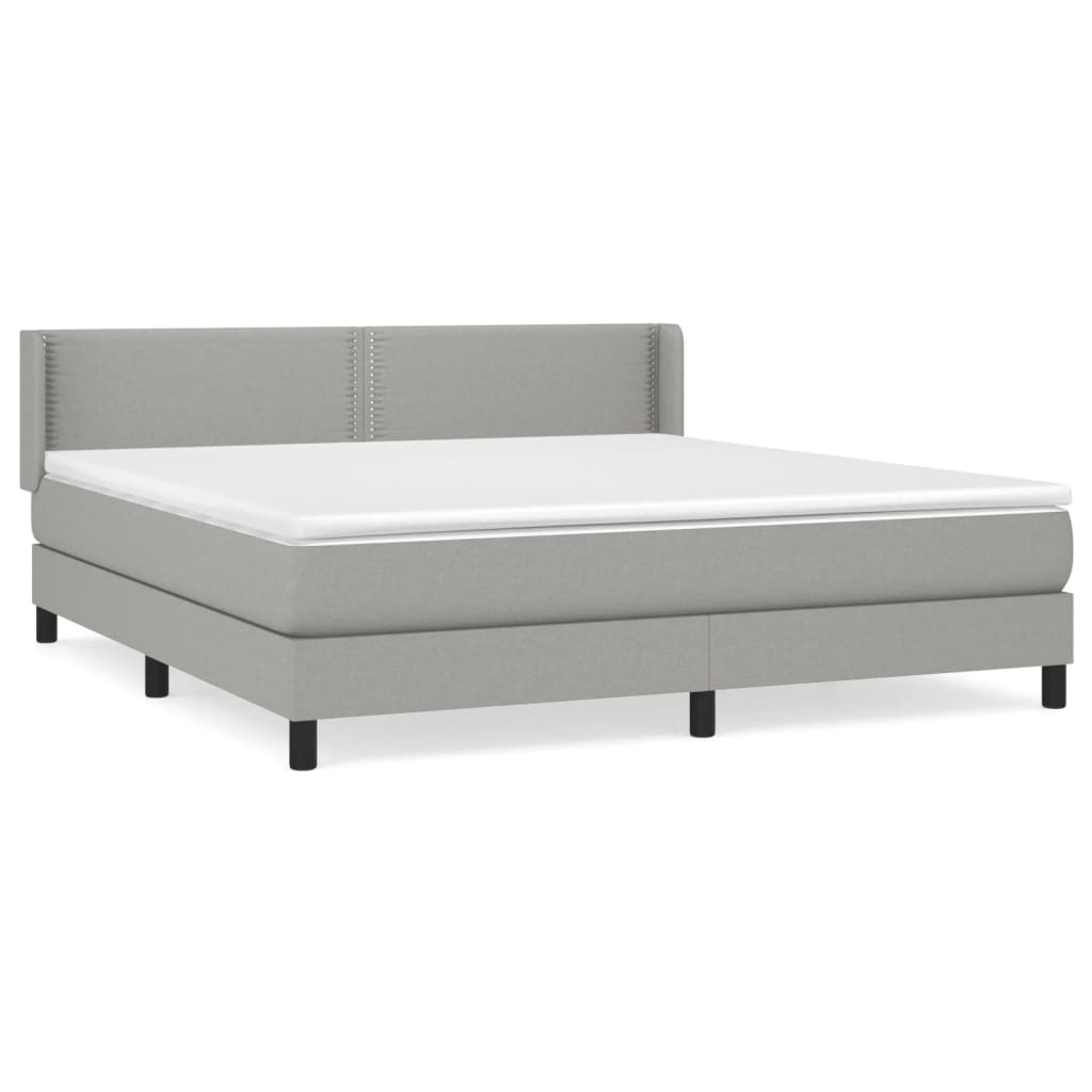 Sommier à lattes de lit avec matelas Gris clair 180x200cm Tissu - XIOS