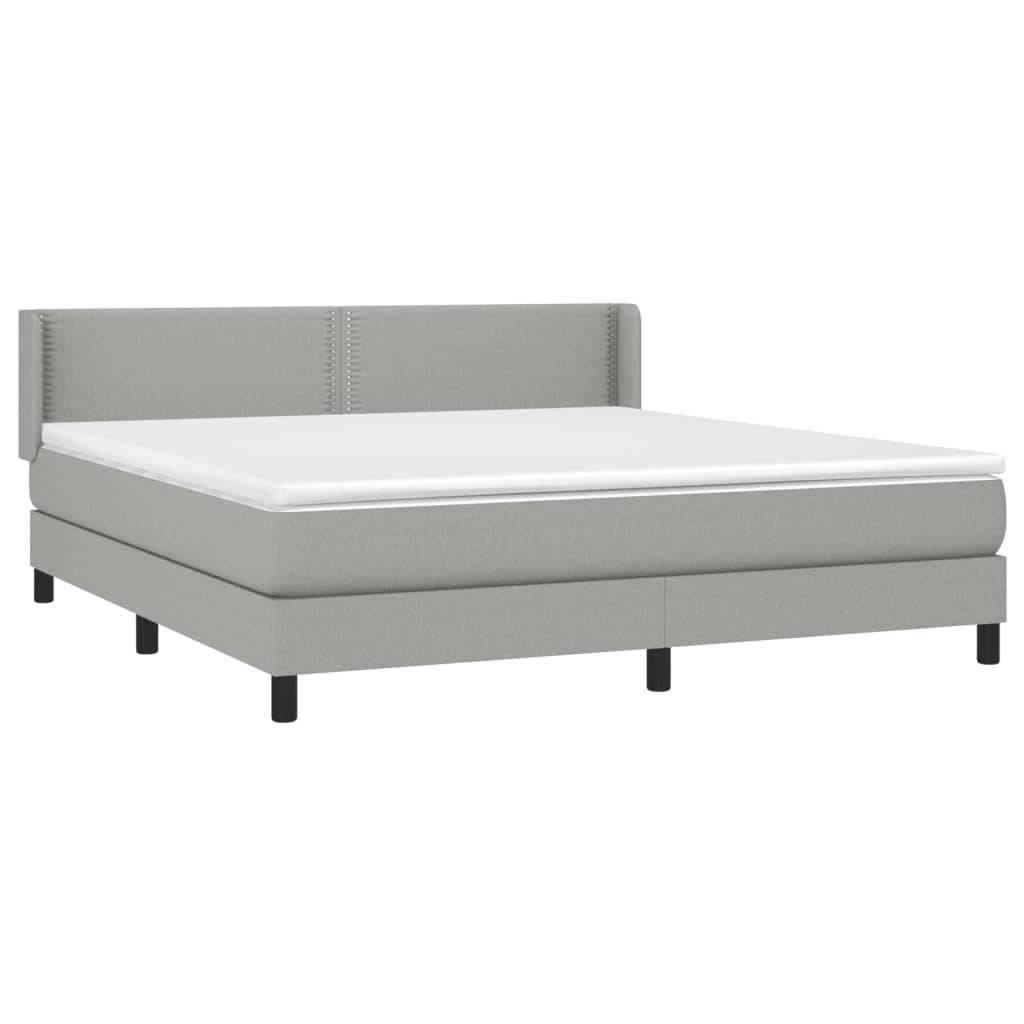 Sommier à lattes de lit avec matelas Gris clair 180x200cm Tissu - XIOS
