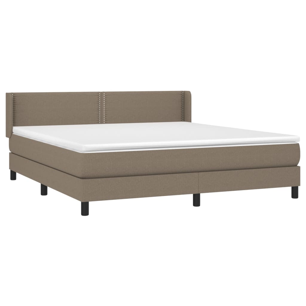 Sommier à lattes de lit avec matelas Taupe 180x200 cm Tissu - XIOS