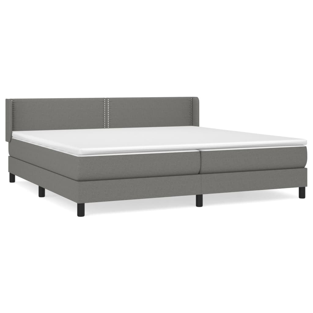 Sommier à lattes de lit avec matelas Gris foncé 200x200cm Tissu - XIOS