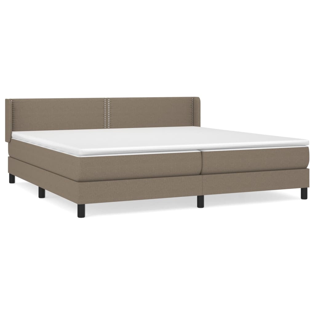 Sommier à lattes de lit avec matelas Taupe 200x200 cm Tissu - XIOS