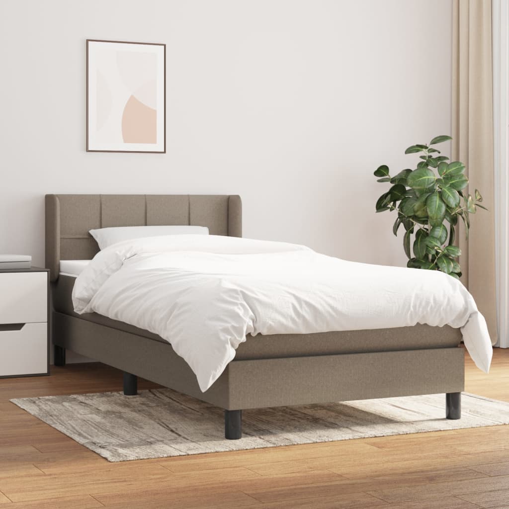 Sommier à lattes de lit avec matelas Taupe 90x200 cm Tissu - XIOS