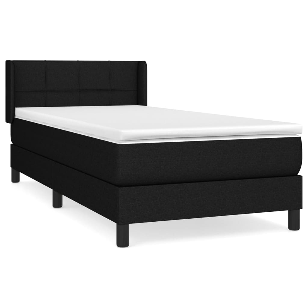 Sommier à lattes de lit avec matelas Noir 100x200 cm Tissu - XIOS