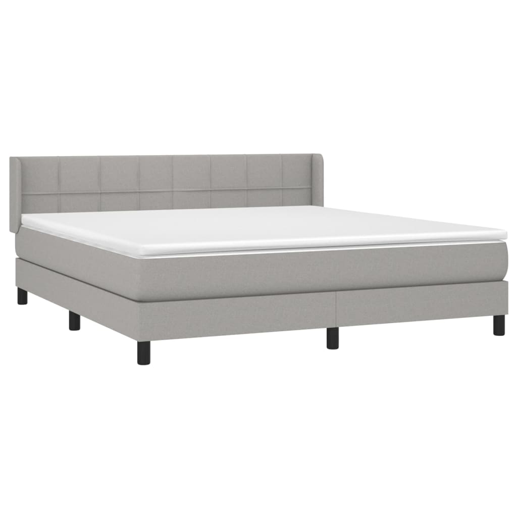 Sommier à lattes de lit avec matelas Gris clair 180x200cm Tissu - XIOS