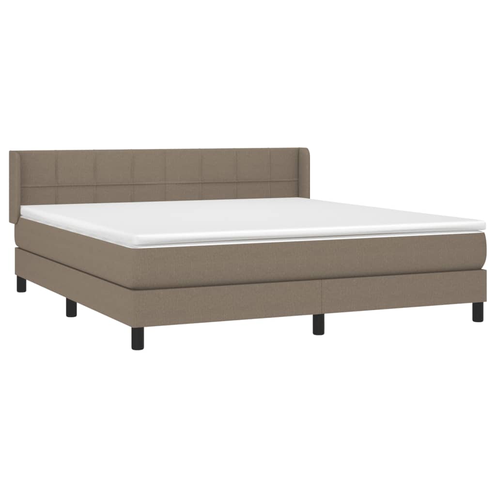 Sommier à lattes de lit avec matelas Taupe 180x200 cm Tissu - XIOS