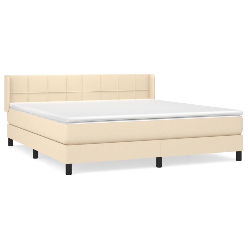 Sommier à lattes de lit avec matelas Crème 180x200 cm Tissu - XIOS