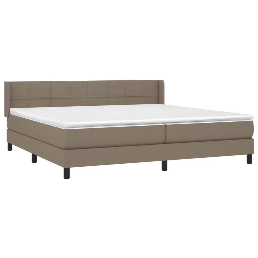 Sommier à lattes de lit avec matelas Taupe 200x200 cm Tissu - XIOS