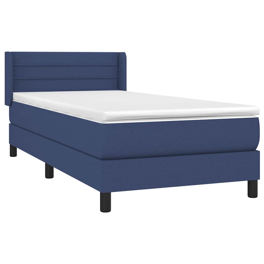 Sommier à lattes de lit avec matelas Bleu 90x190 cm Tissu - XIOS
