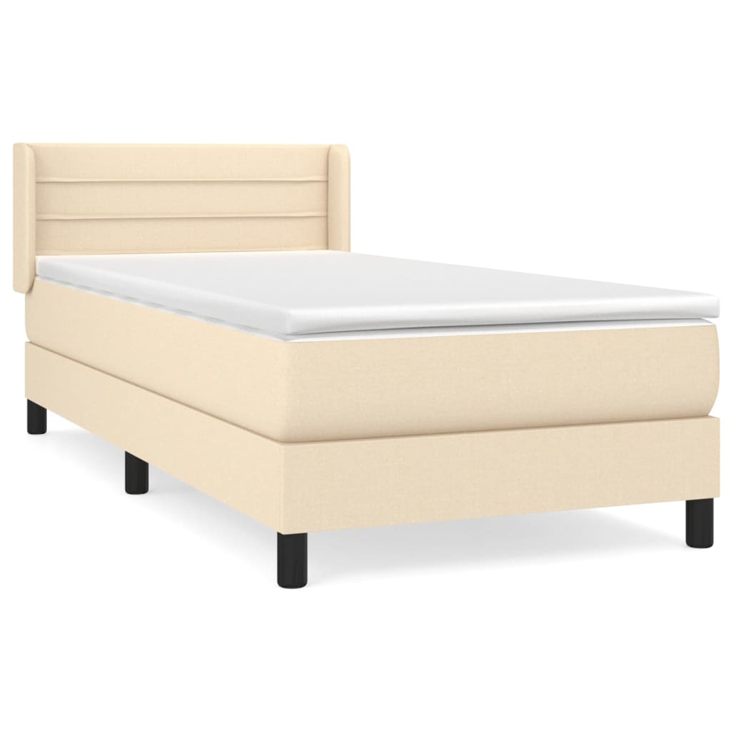 Sommier à lattes de lit avec matelas Crème 100x200 cm Tissu - XIOS