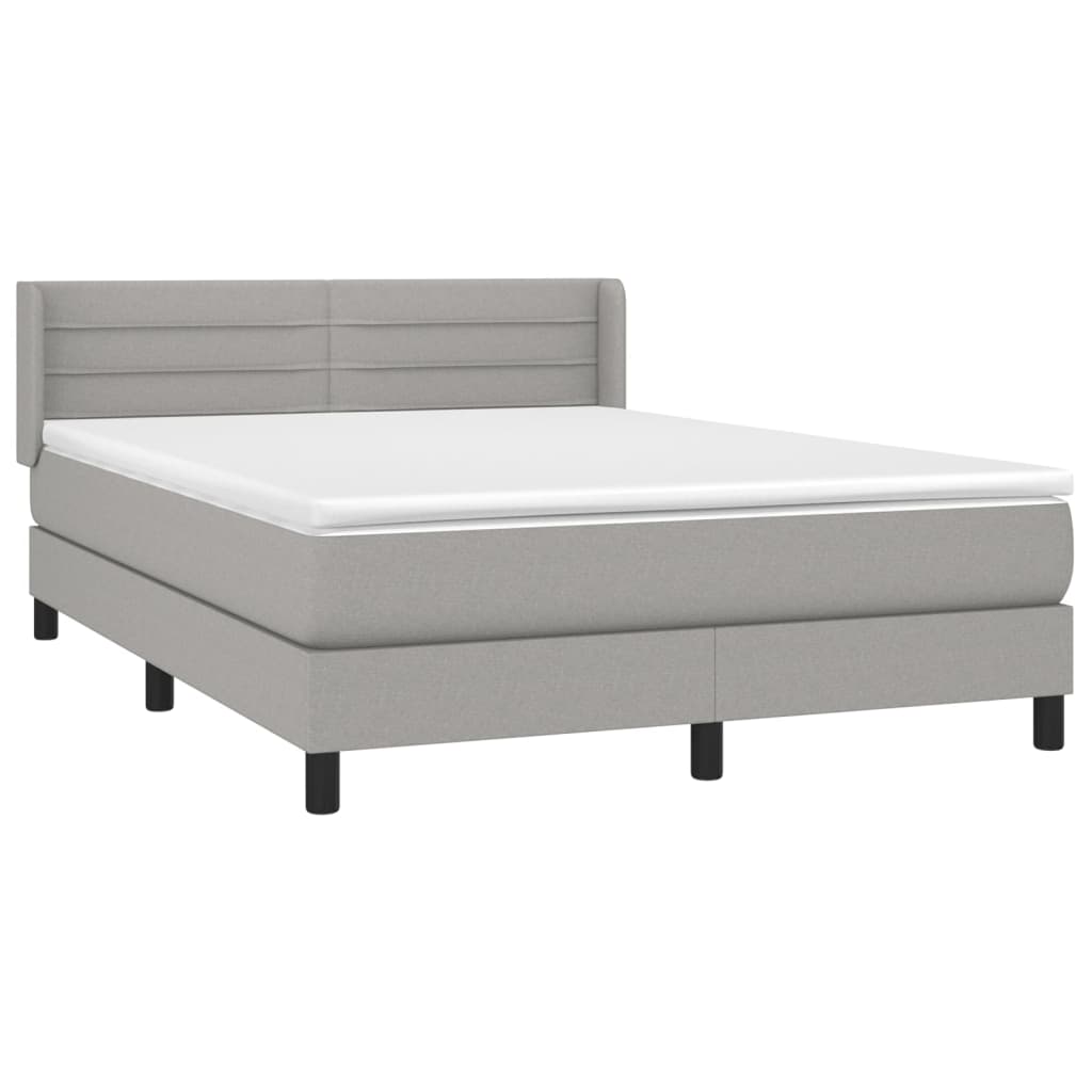 Sommier à lattes de lit avec matelas Gris clair 140x200cm Tissu - XIOS