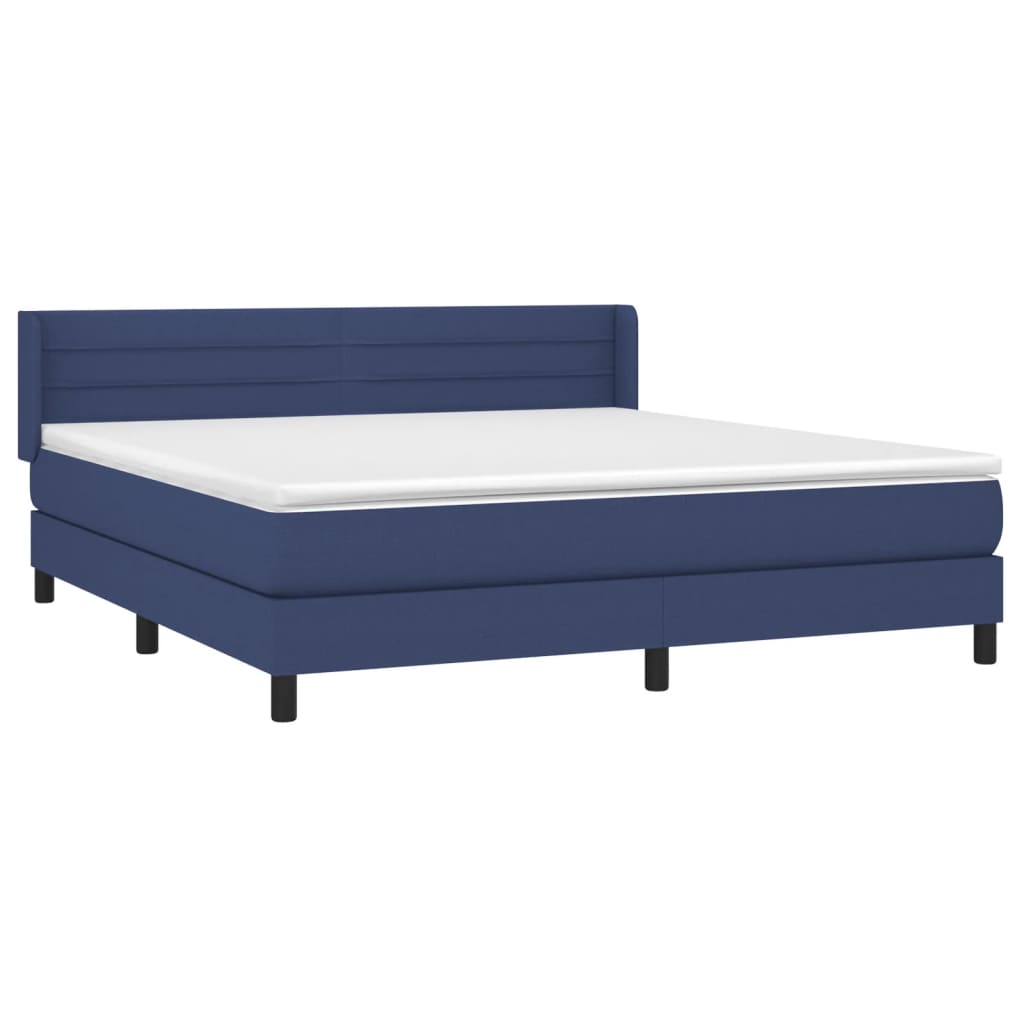 Sommier à lattes de lit avec matelas Bleu 160x200 cm Tissu - XIOS